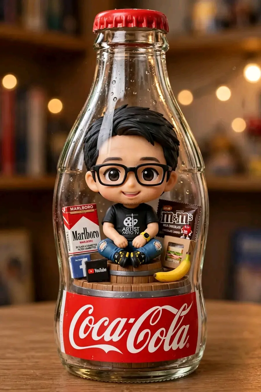 Chibi Figurine Inside a Coca-Cola Bottle output 1