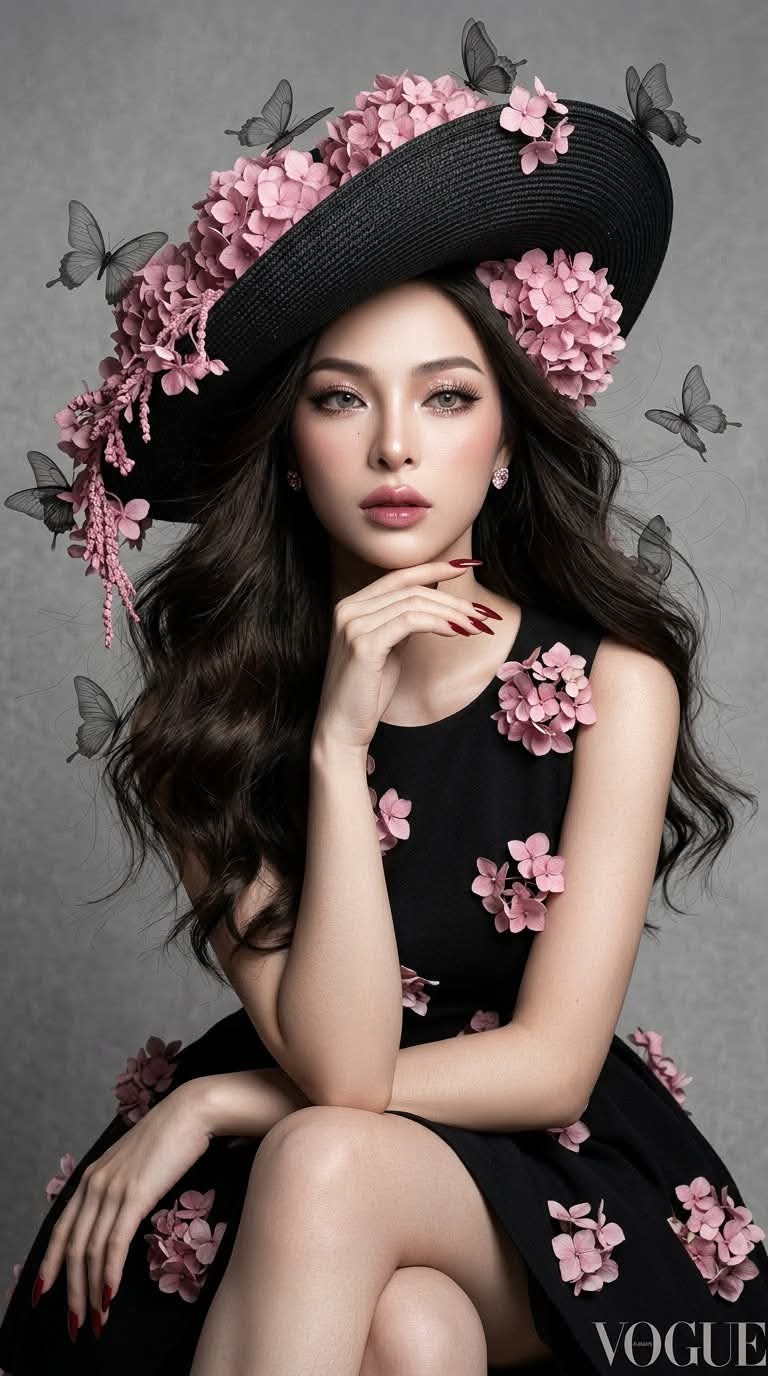 Hydrangea Couture Fashion Editorial Portrait output 2