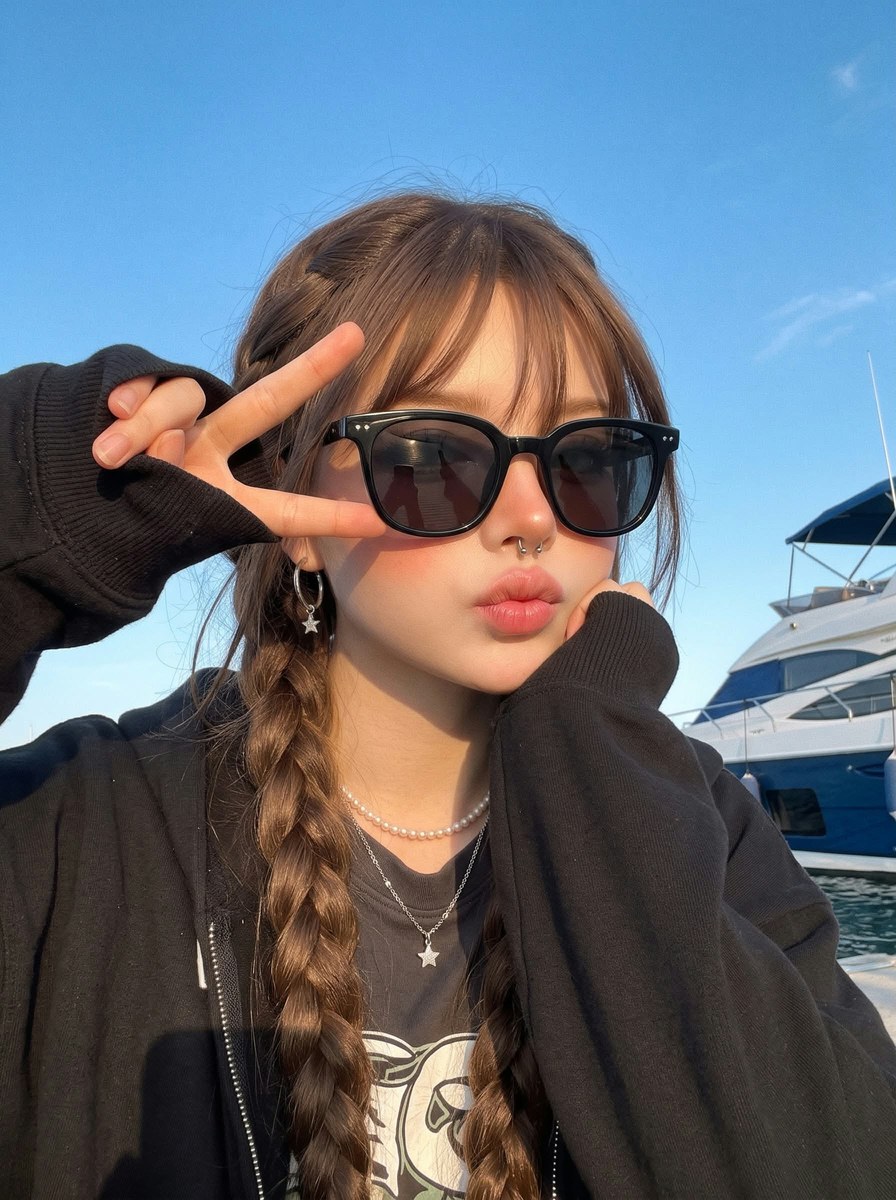 Golden-Hour Yacht-Side Selfie output 3