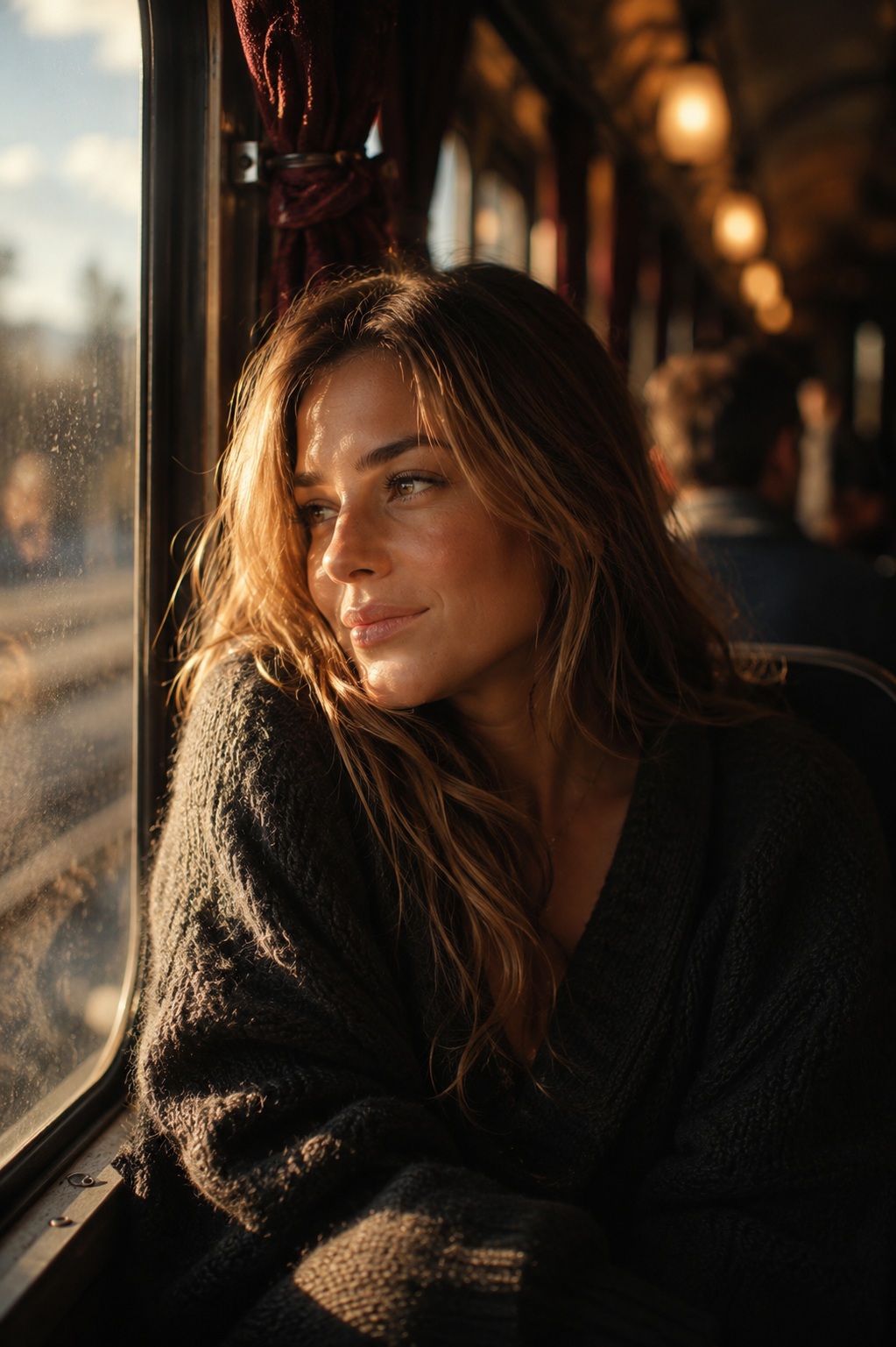 Golden-Hour Portrait on a Moving Train output 2