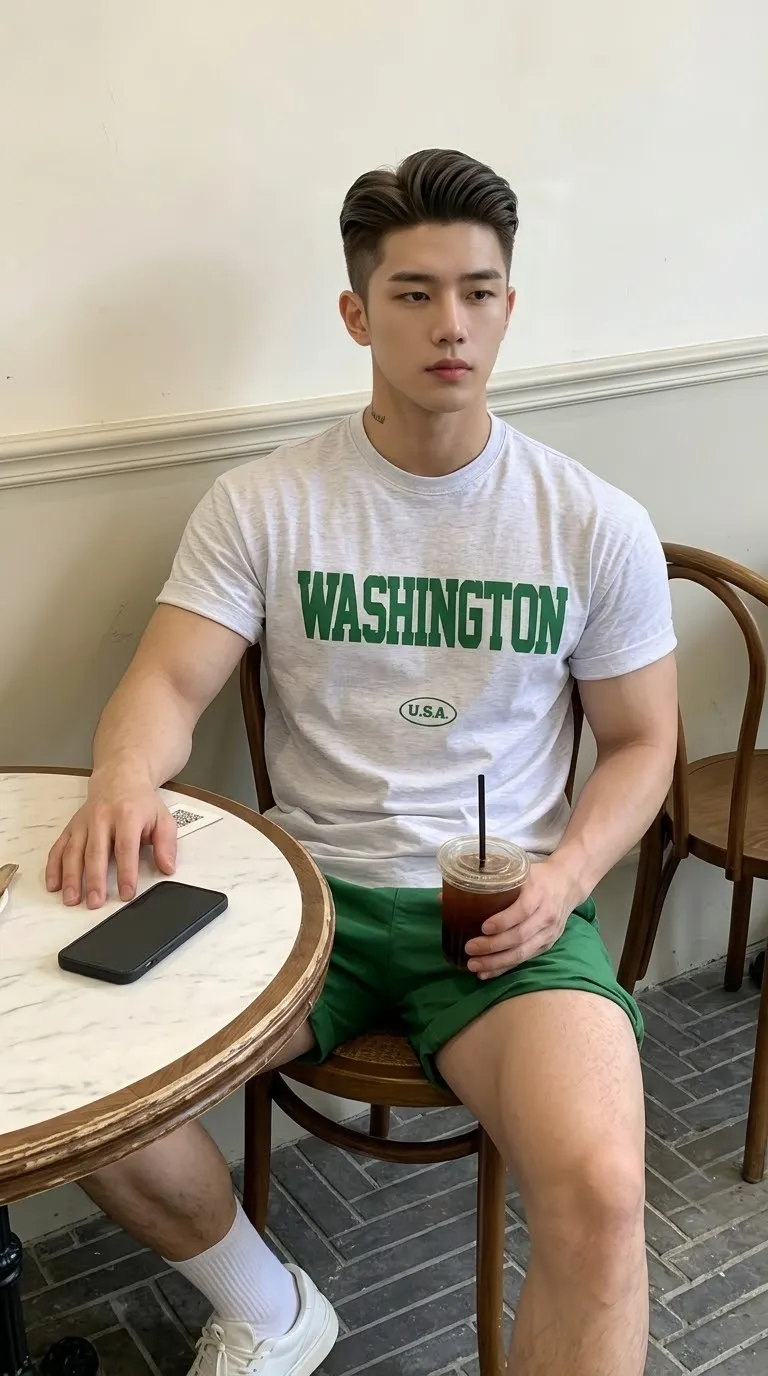 Photorealistic Korean Man in a Café output 2