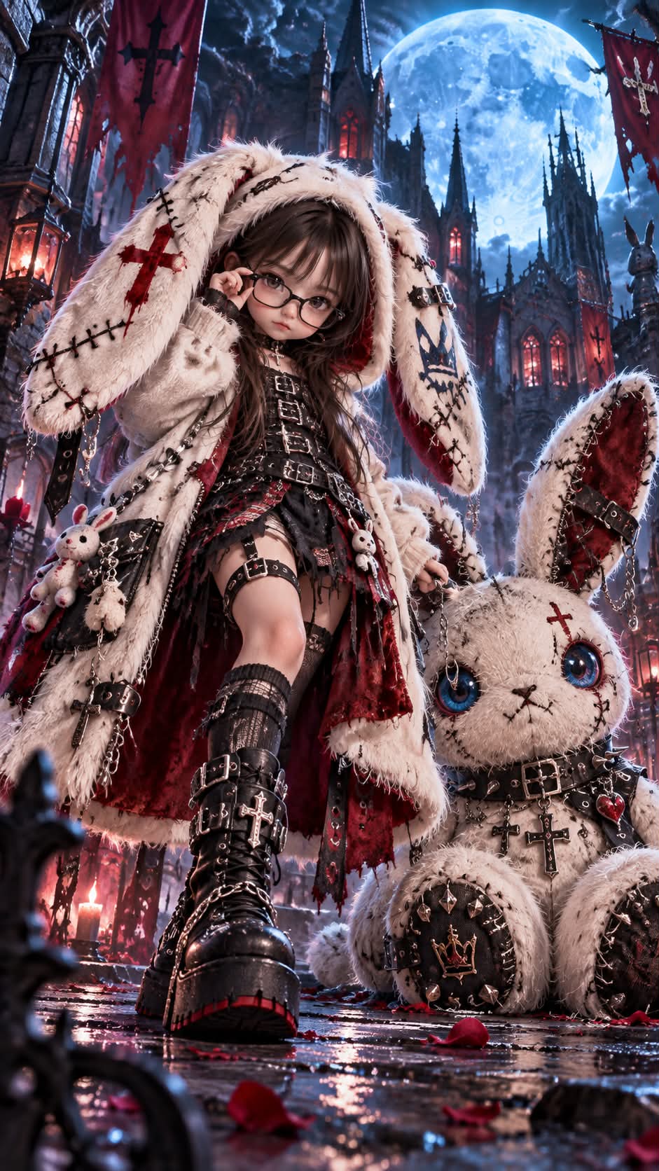 Cursed Moonlight Bunny Princess — Dark Kawaii Gothic Punk Fantasy