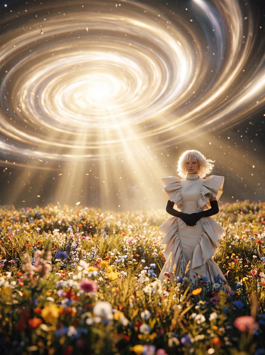 Cosmic Vortex Wildflower Meadow Portrait output 5