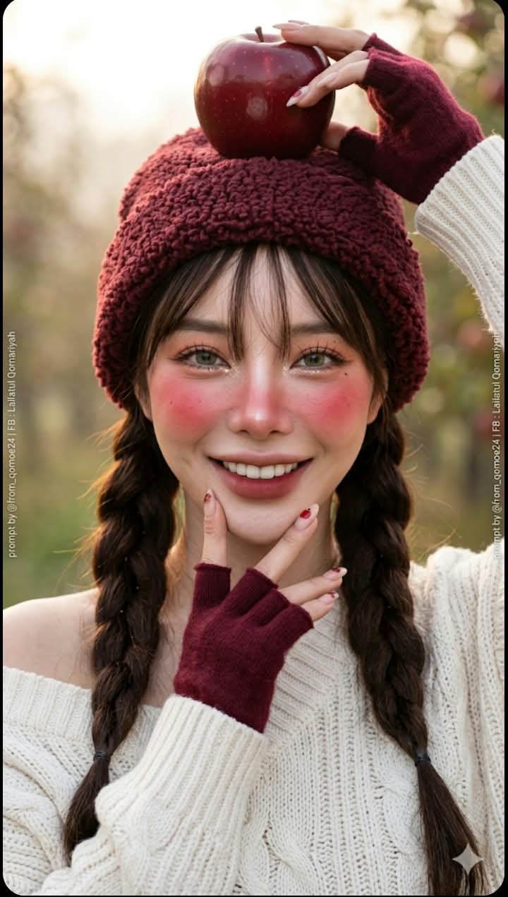 Warm Winter Portrait in an Apple Orchard