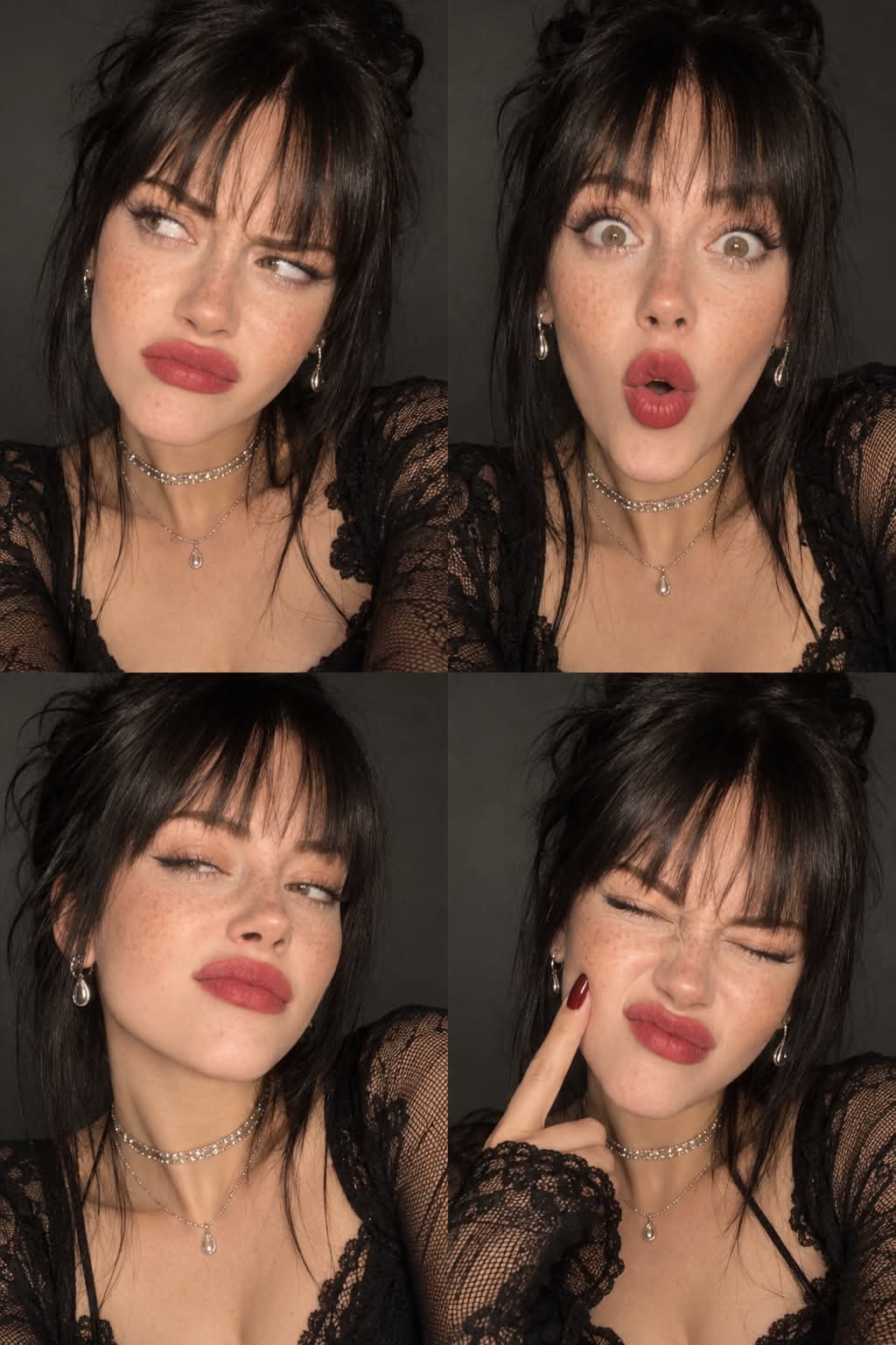 Funny Gothic Glam 4-Pose Portrait Collage