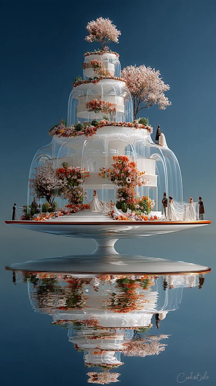 Solar-Flare Wedding Cake in a Garden output 5