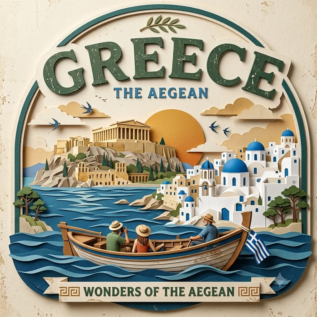 Vintage Papercraft Travel Poster Badge output 4