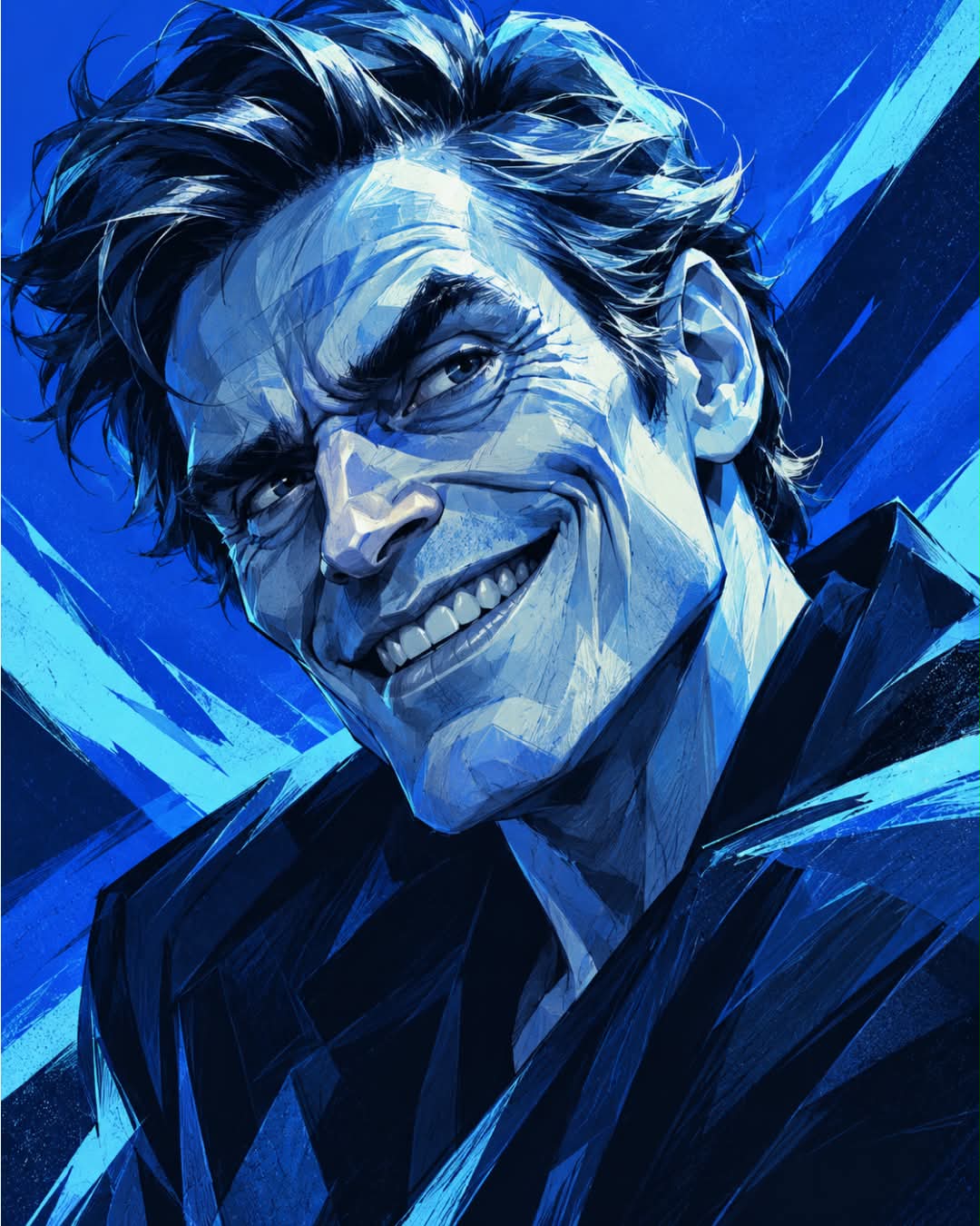 Blue-Toned Editorial Caricature output 7