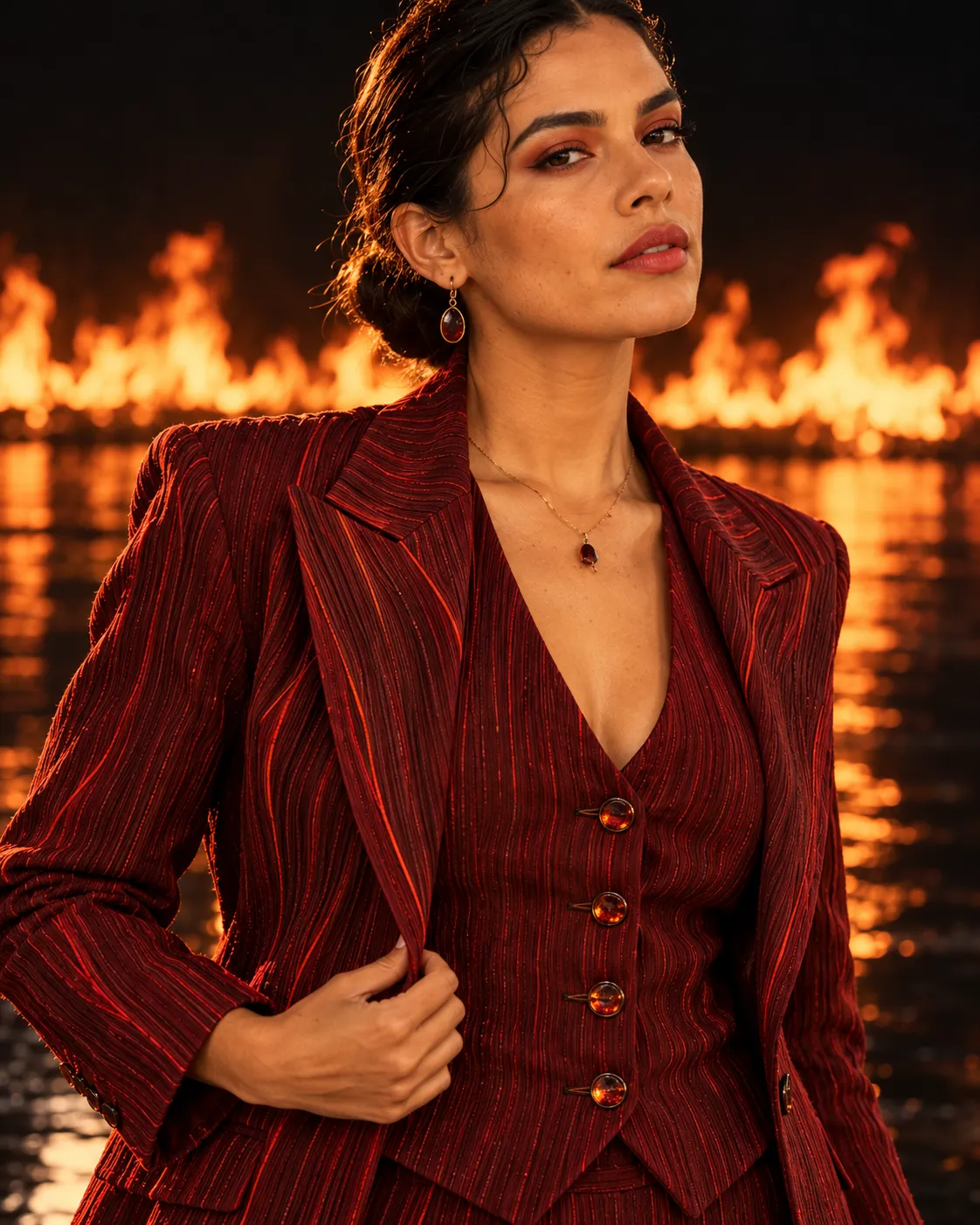 Ember — Red Three-Piece Suit Editorial output 2