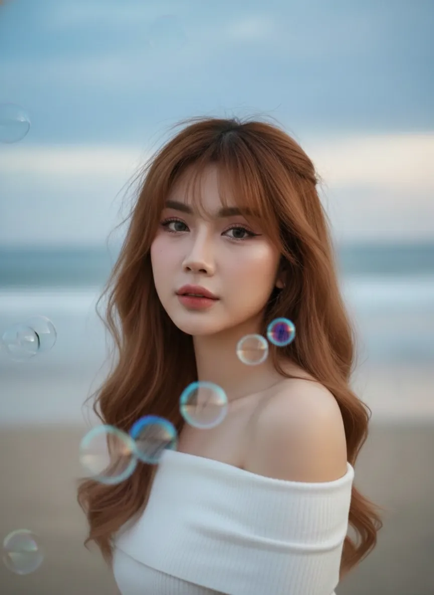 Dreamy Twilight Beach Portrait