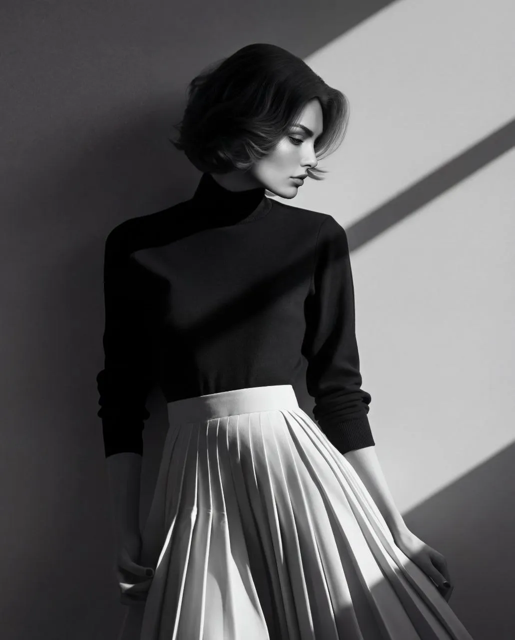 Black-and-White Editorial Face Identity Transfer