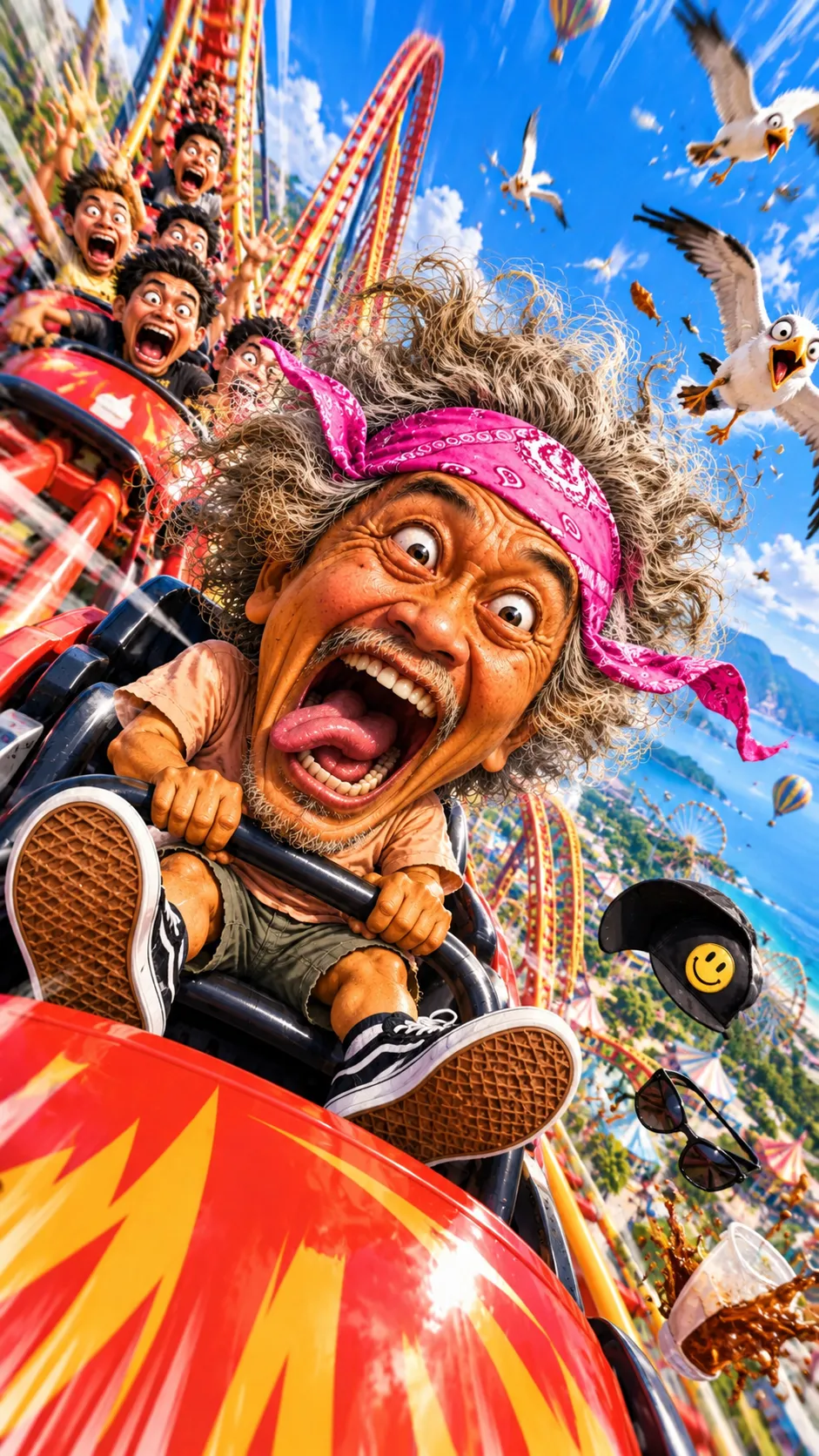 Chibi Rollercoaster Caricature