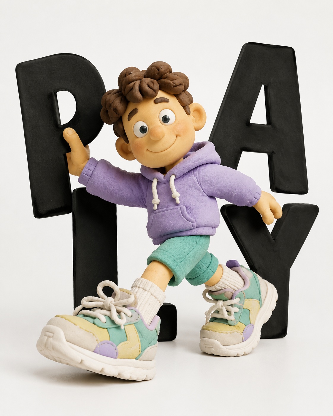Handmade Clay Character Dancing with Lettering output 2