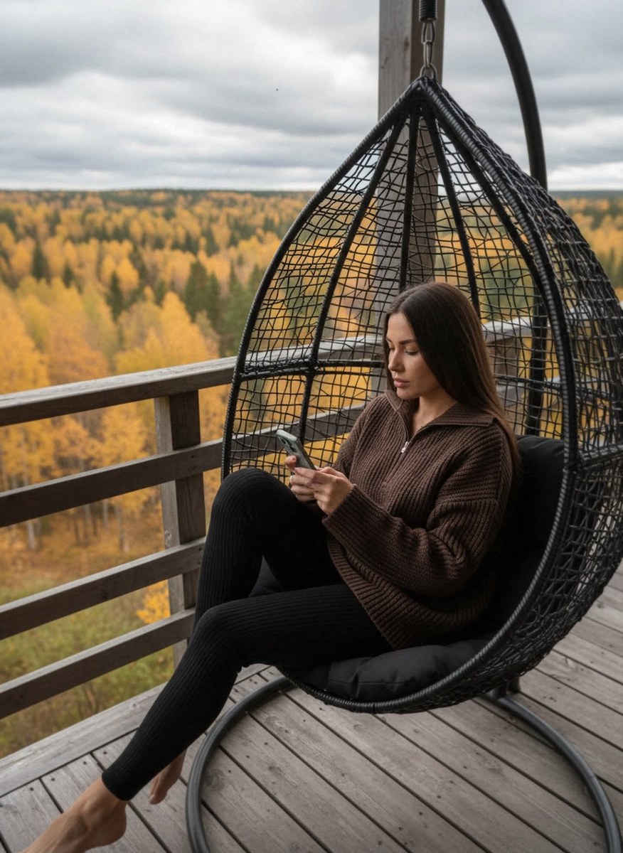Autumn Lifestyle Portrait in a Hanging Swing output 2