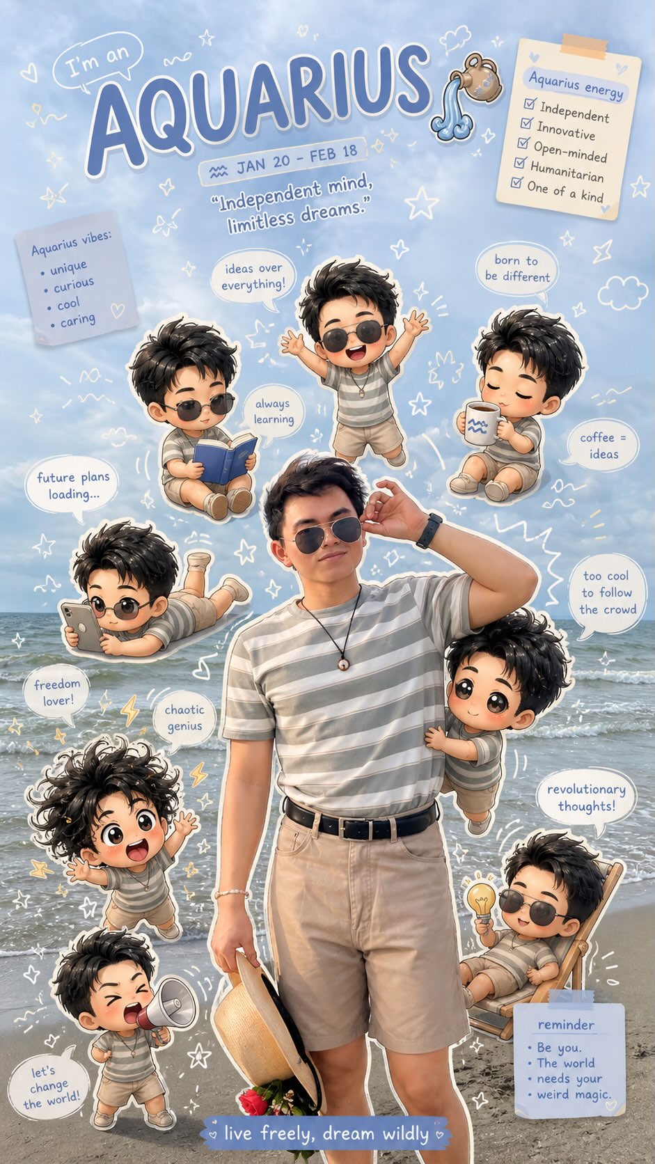 Aquarius Zodiac Chibi Poster