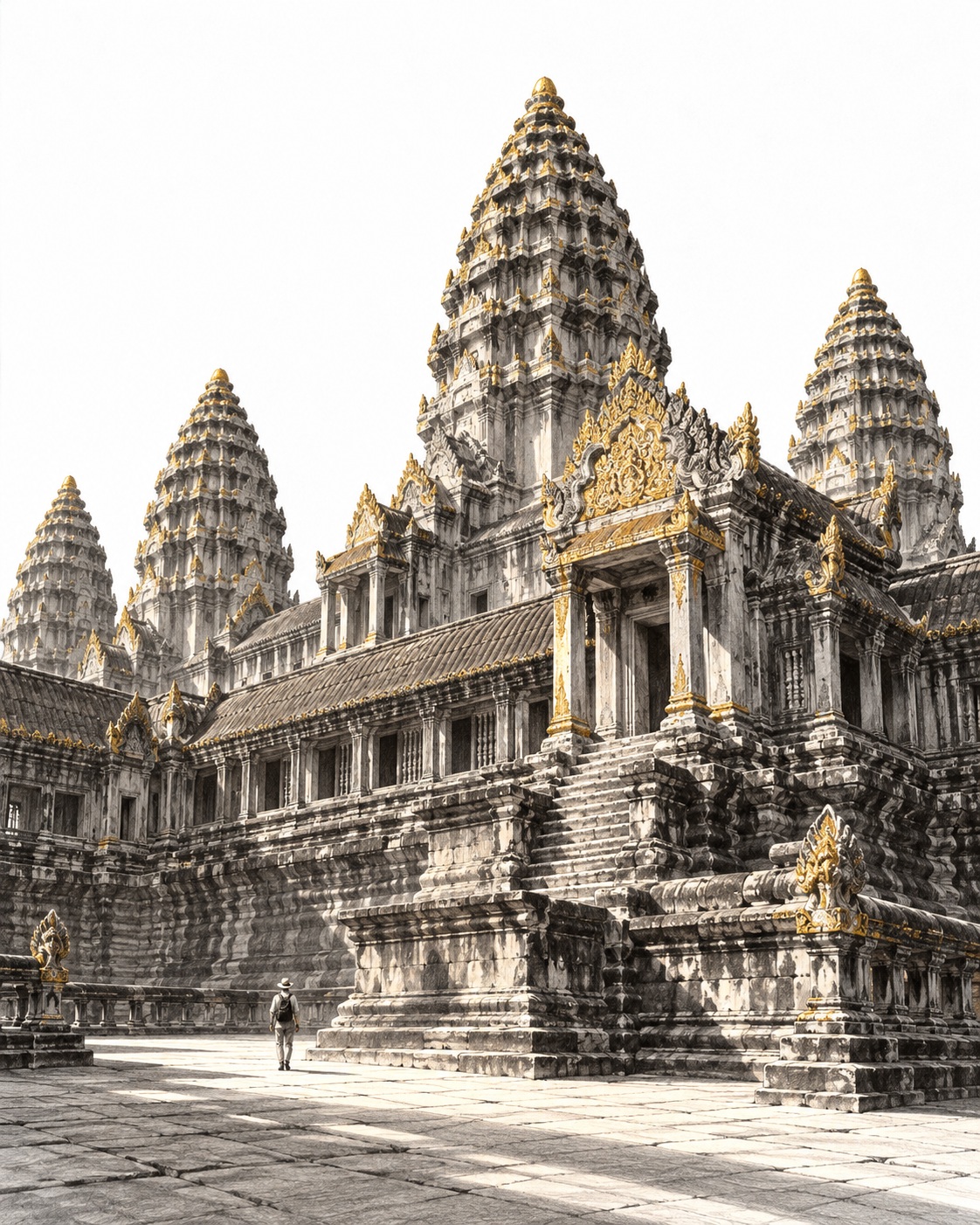 Graphite and Shell-Gold Landmark Drawing output 4