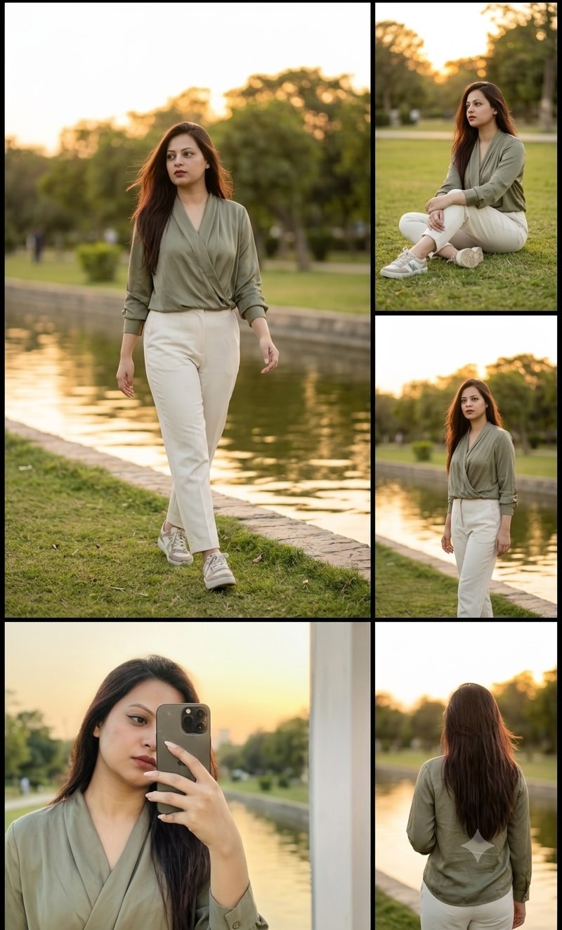 Golden-Hour Vietnamese Fashion Editorial Collage