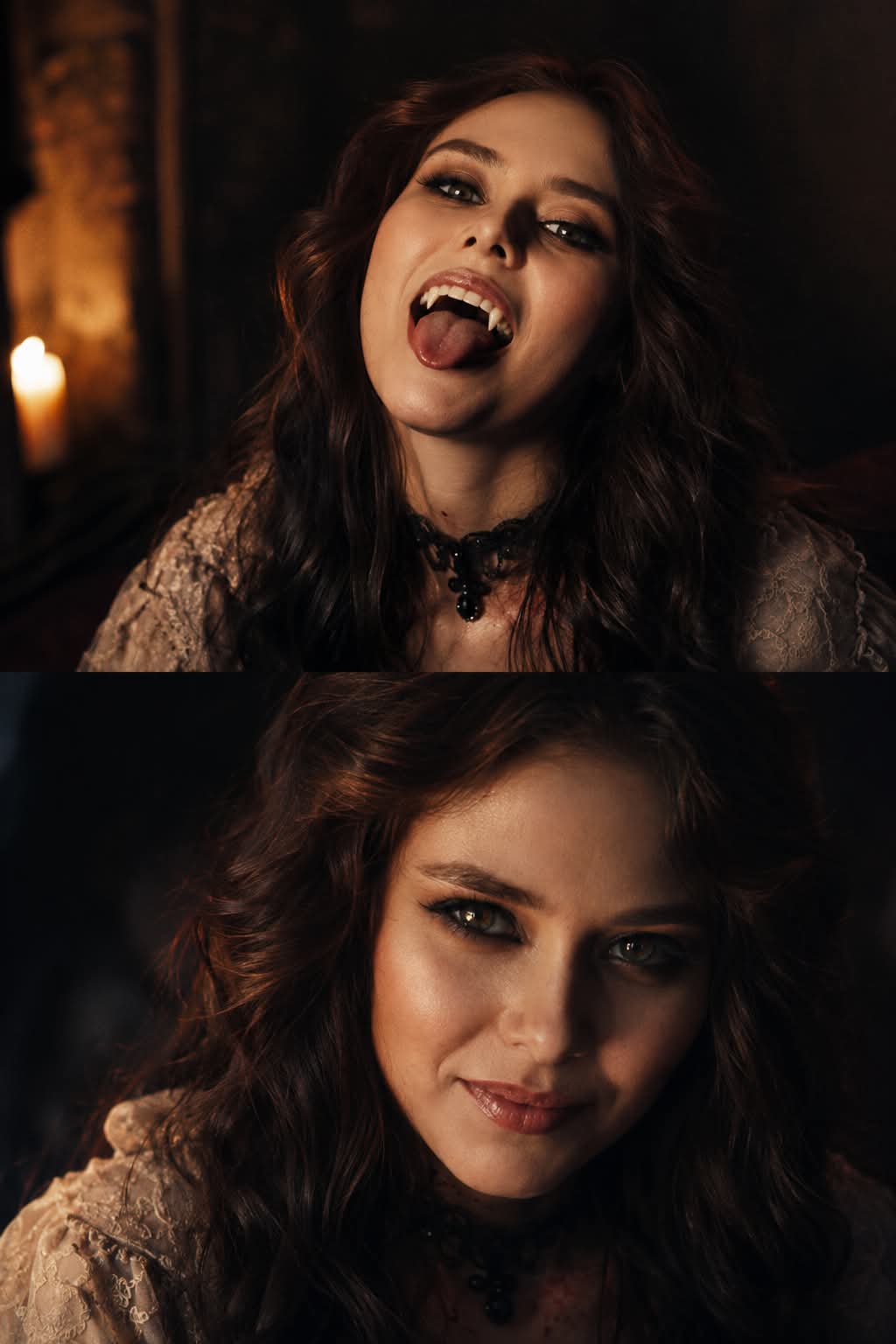 Cinematic Two-Panel Vampire Portrait
