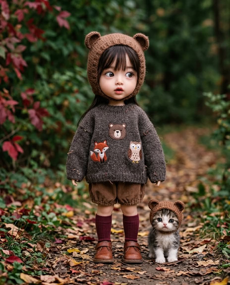 Handcrafted Miniature Doll in an Autumn Forest output 3