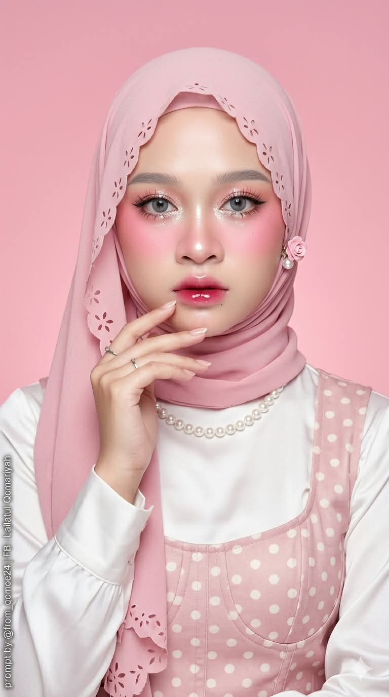 Pastel Pink Hijab Beauty Portrait output 3