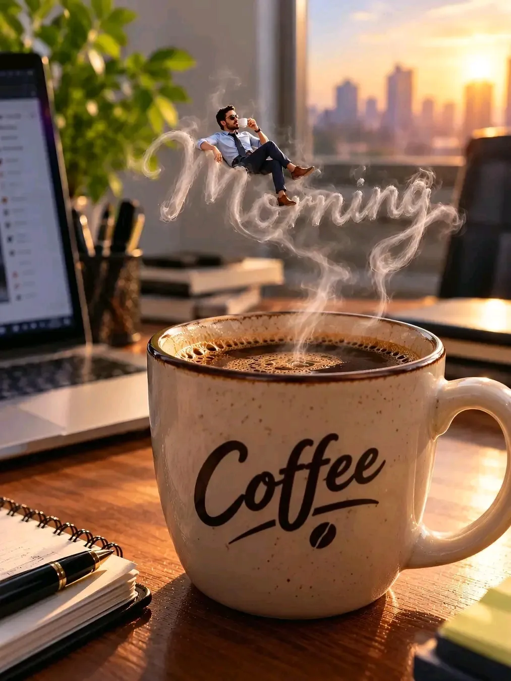 Miniature Morning Coffee Scene