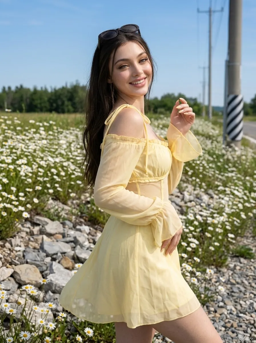 Candid Countryside Portrait Among Daisies output 4