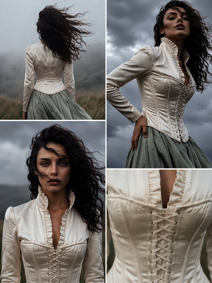 Avant-Garde Sage-Green Fashion Portrait output 6