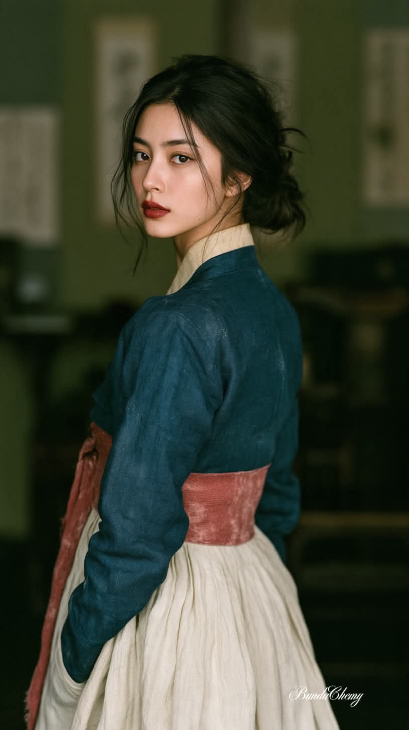 Cinematic Hanbok Portrait on Vintage Film output 3