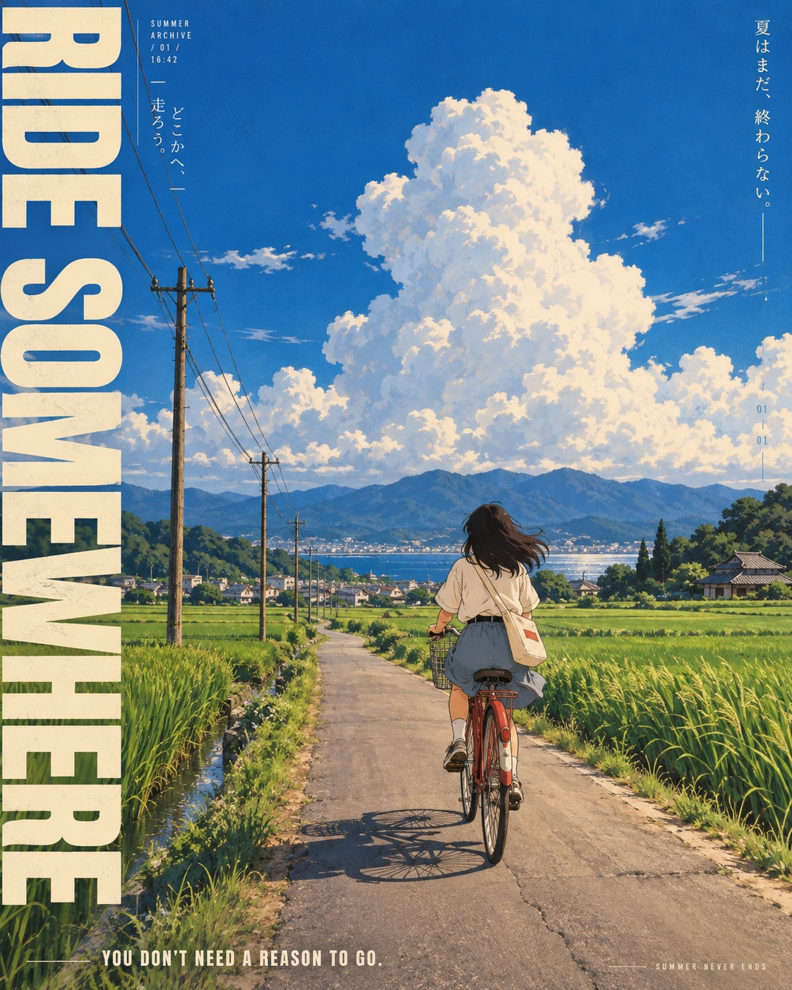 Summer Never Ends — Nostalgic Anime Poster output 4