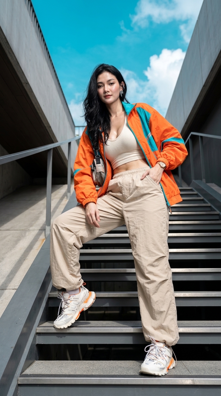 Futuristic Streetwear Editorial Photograph output 6