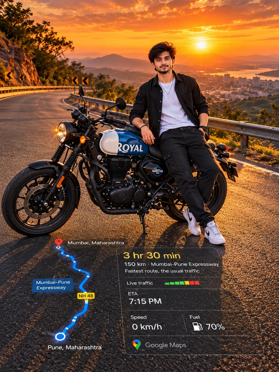 Mumbai–Pune Motorcycle Travel Portrait