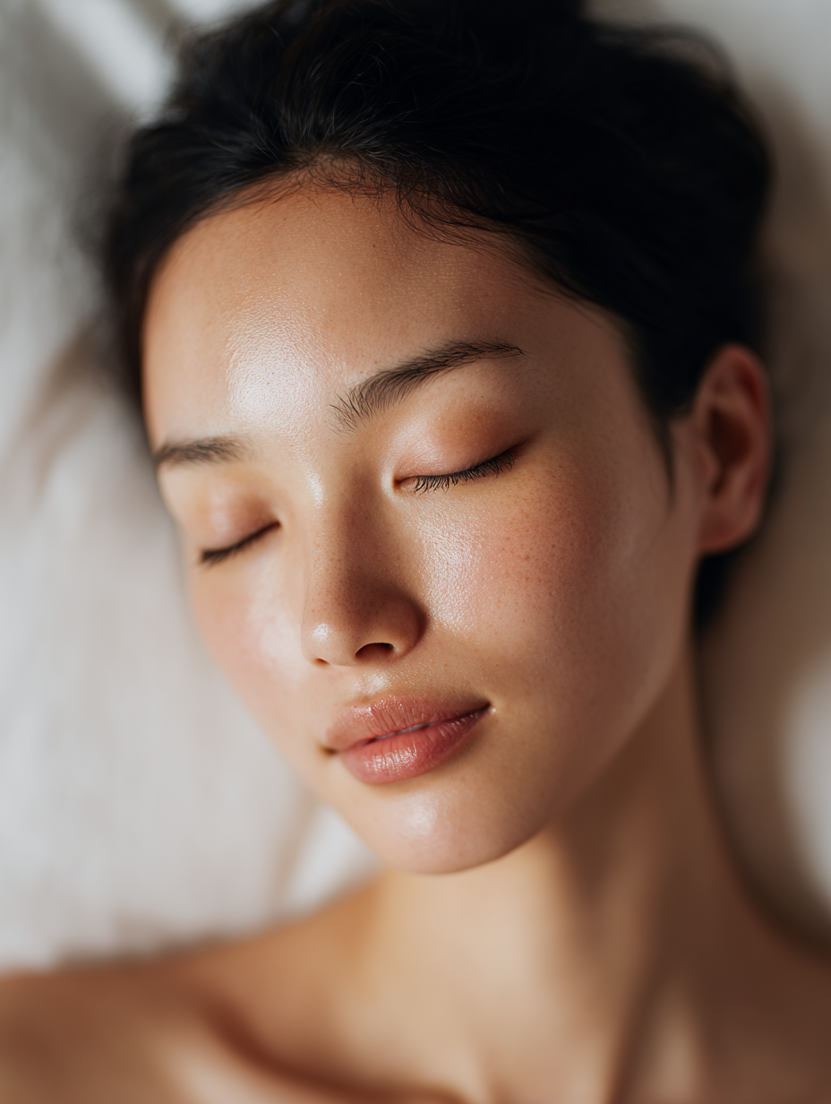 Softly Lit Portrait of a Japanese Woman Lying Down