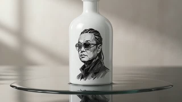 Evian Bottle Melting into Couture Designs