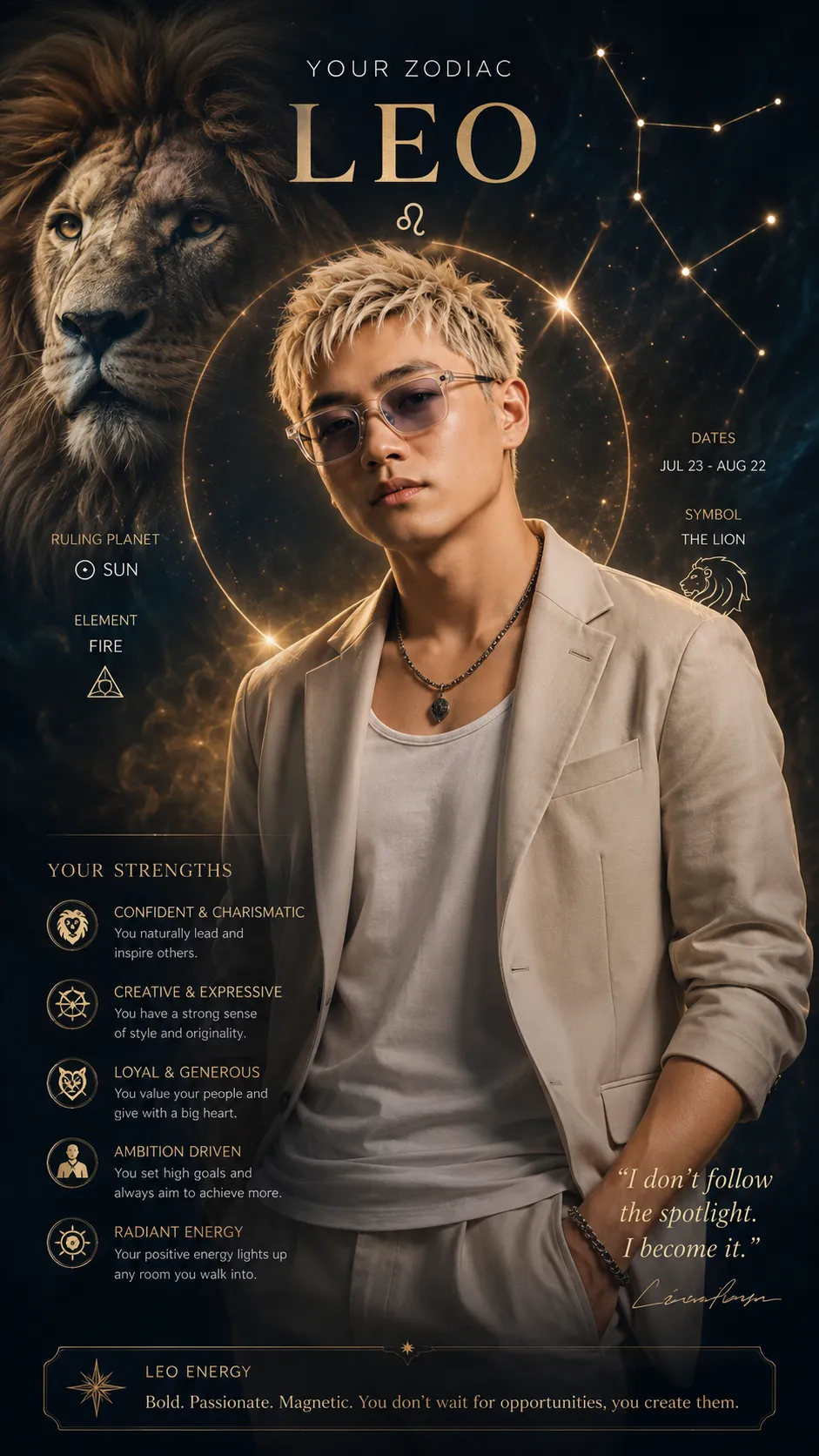 Zodiac Sign Portrait from Conversation
