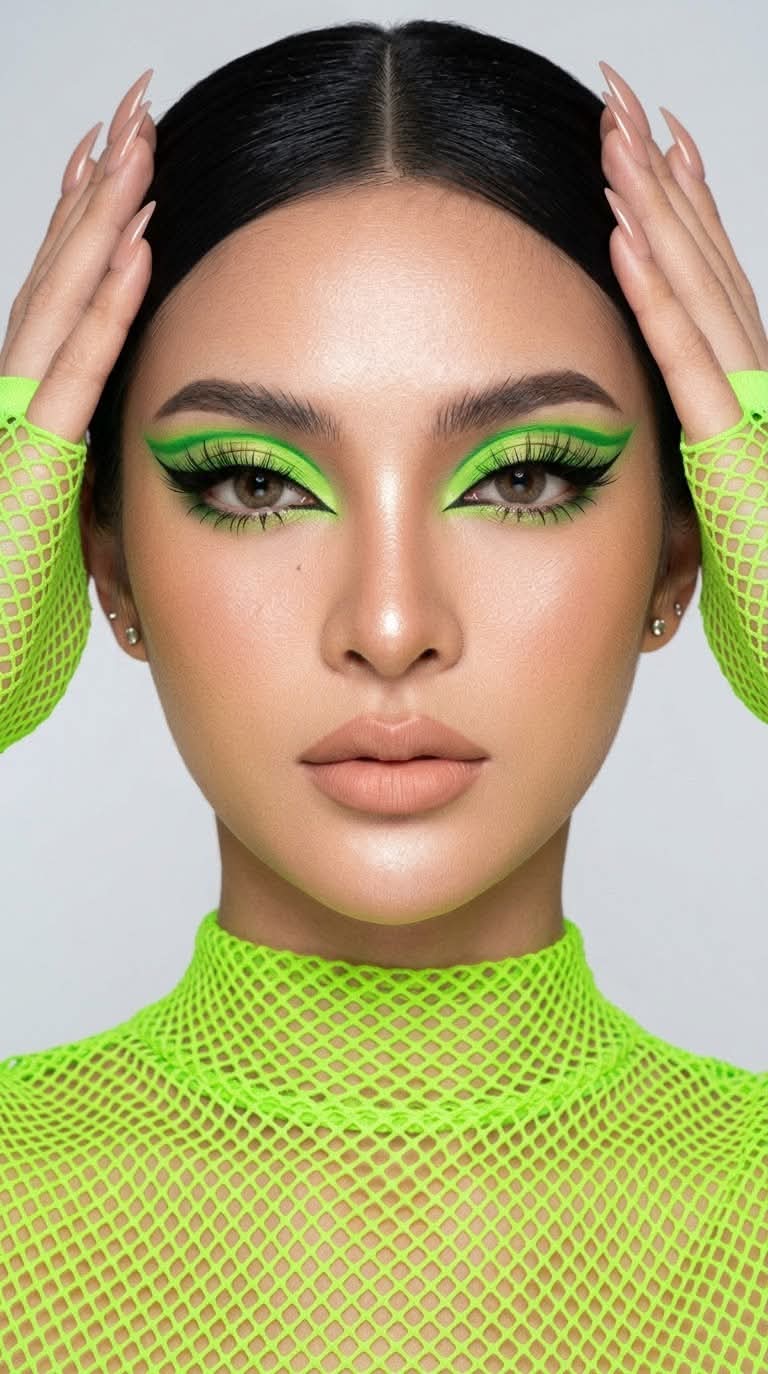 Neon Green Editorial Beauty Portrait output 1