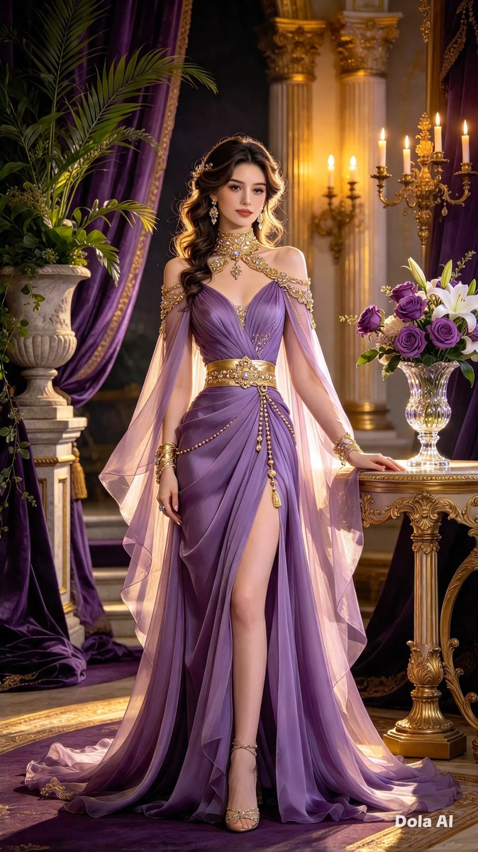 Regal Lavender Gown Portrait output 1