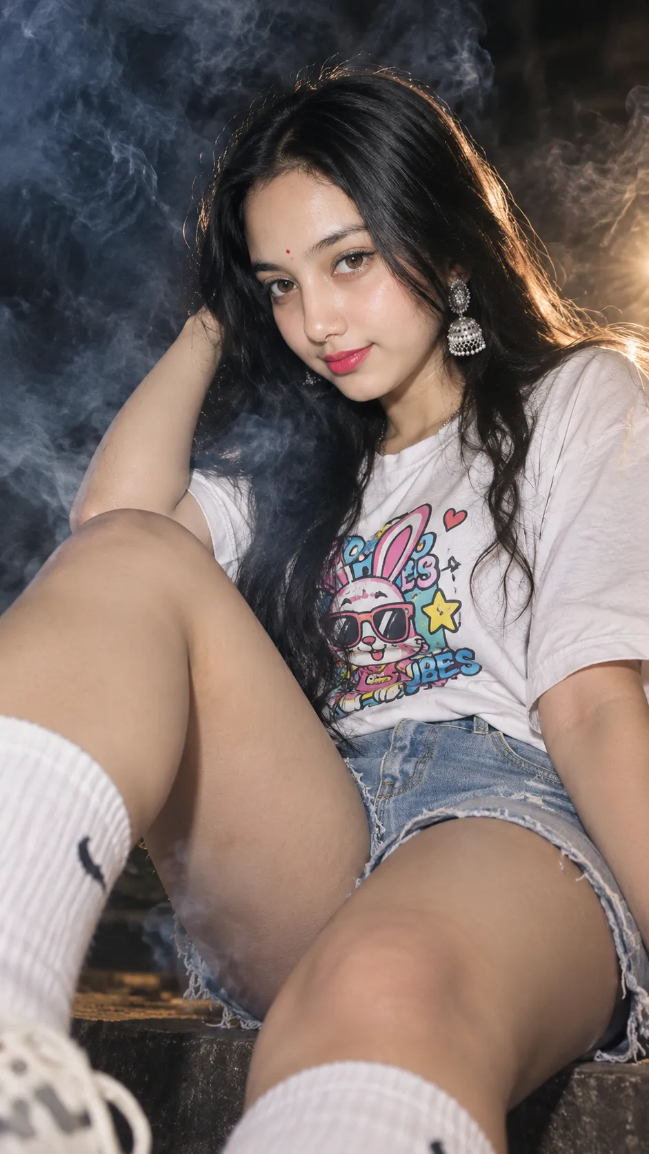 Cinematic Smoke Portrait of a Woman