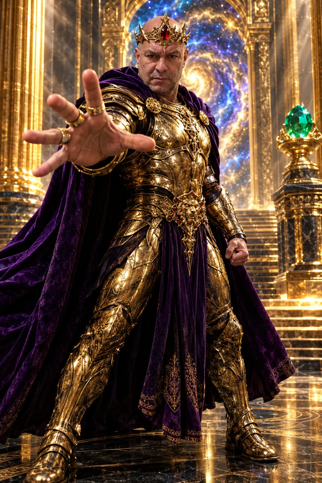 Gold-Clad Warrior in a Sacred Greek Temple