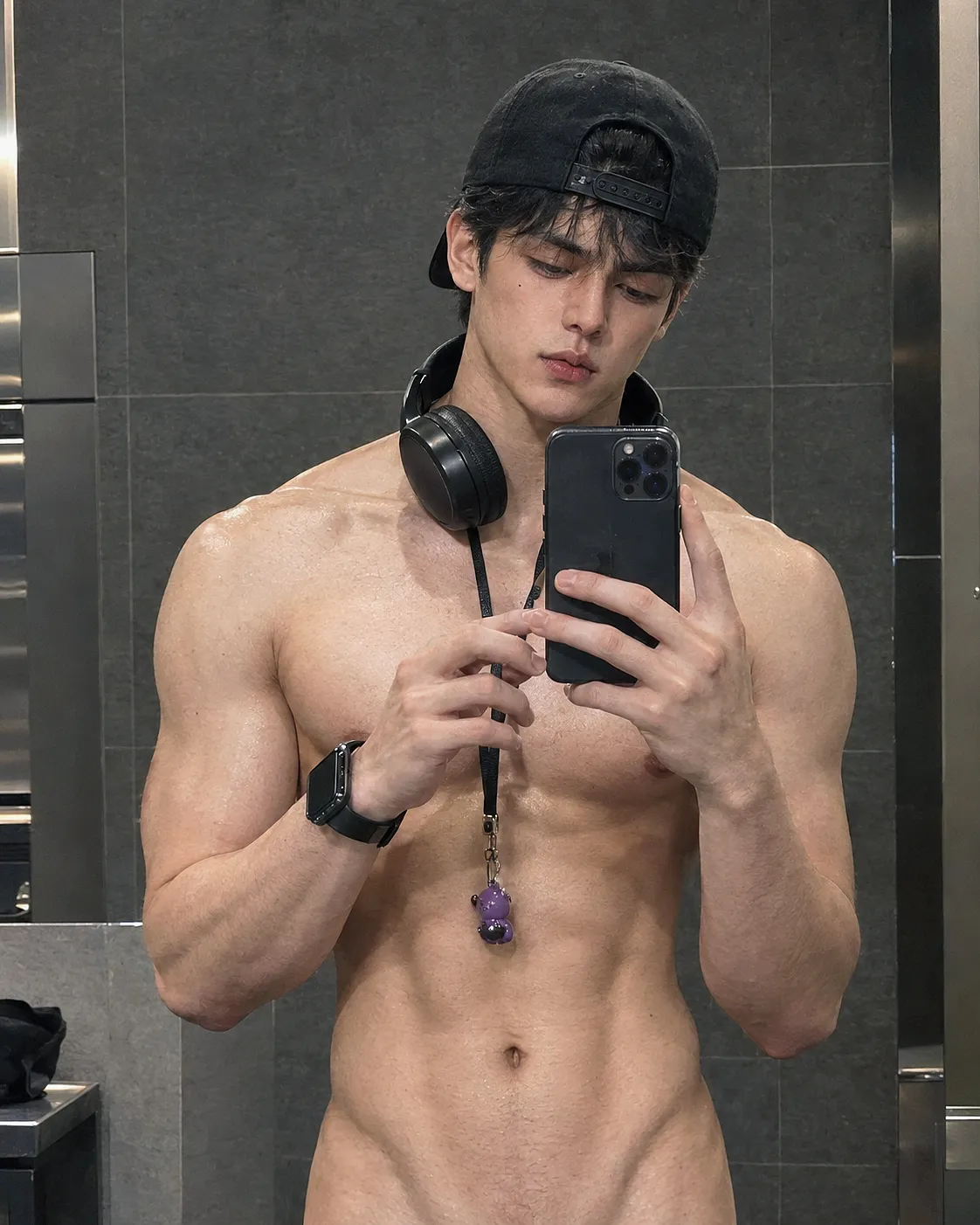 Cinematic Mirror Selfie of a Man