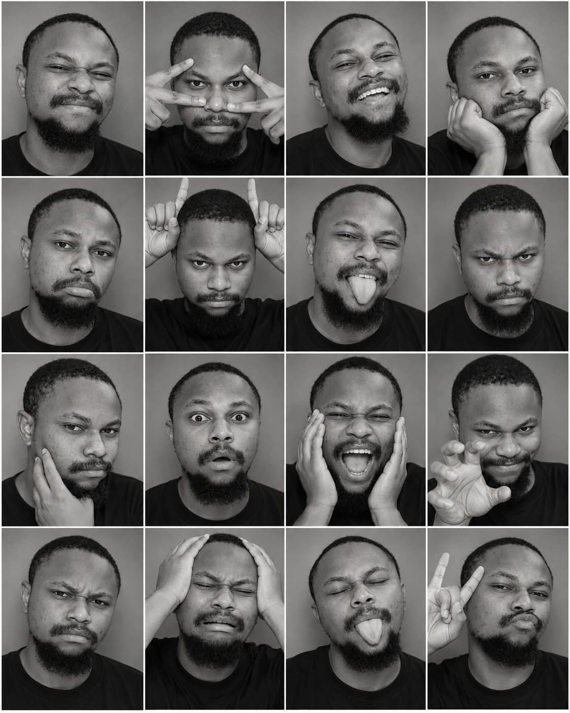 Black-and-White 4×4 Photobooth Contact Sheet