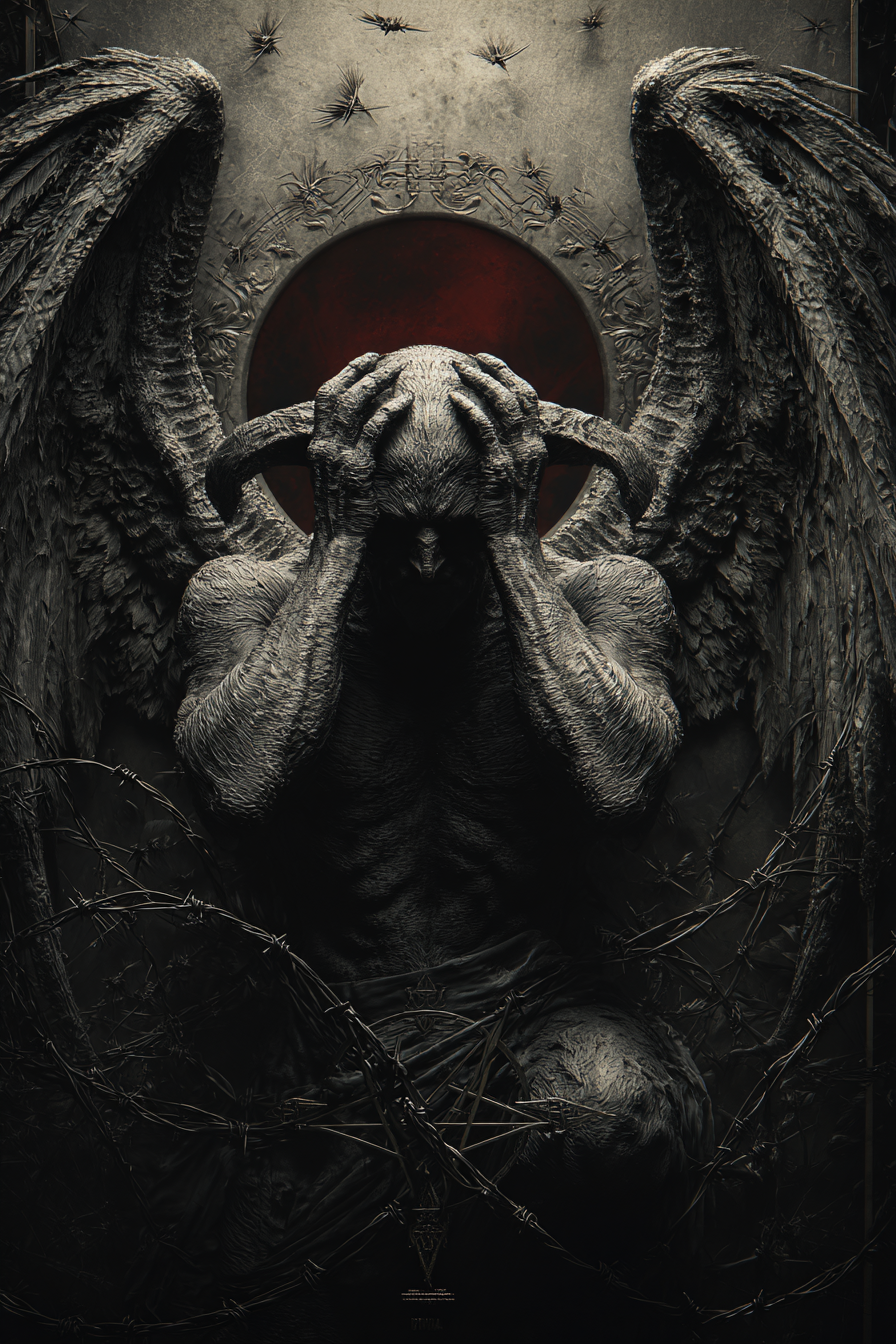 Create a Gothic Horror Portrait of a Winged Demon