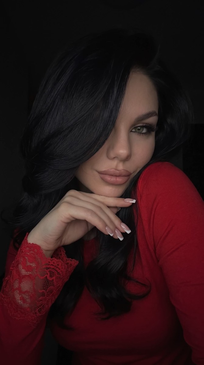 Low-Light Red-Toned Selfie Portrait