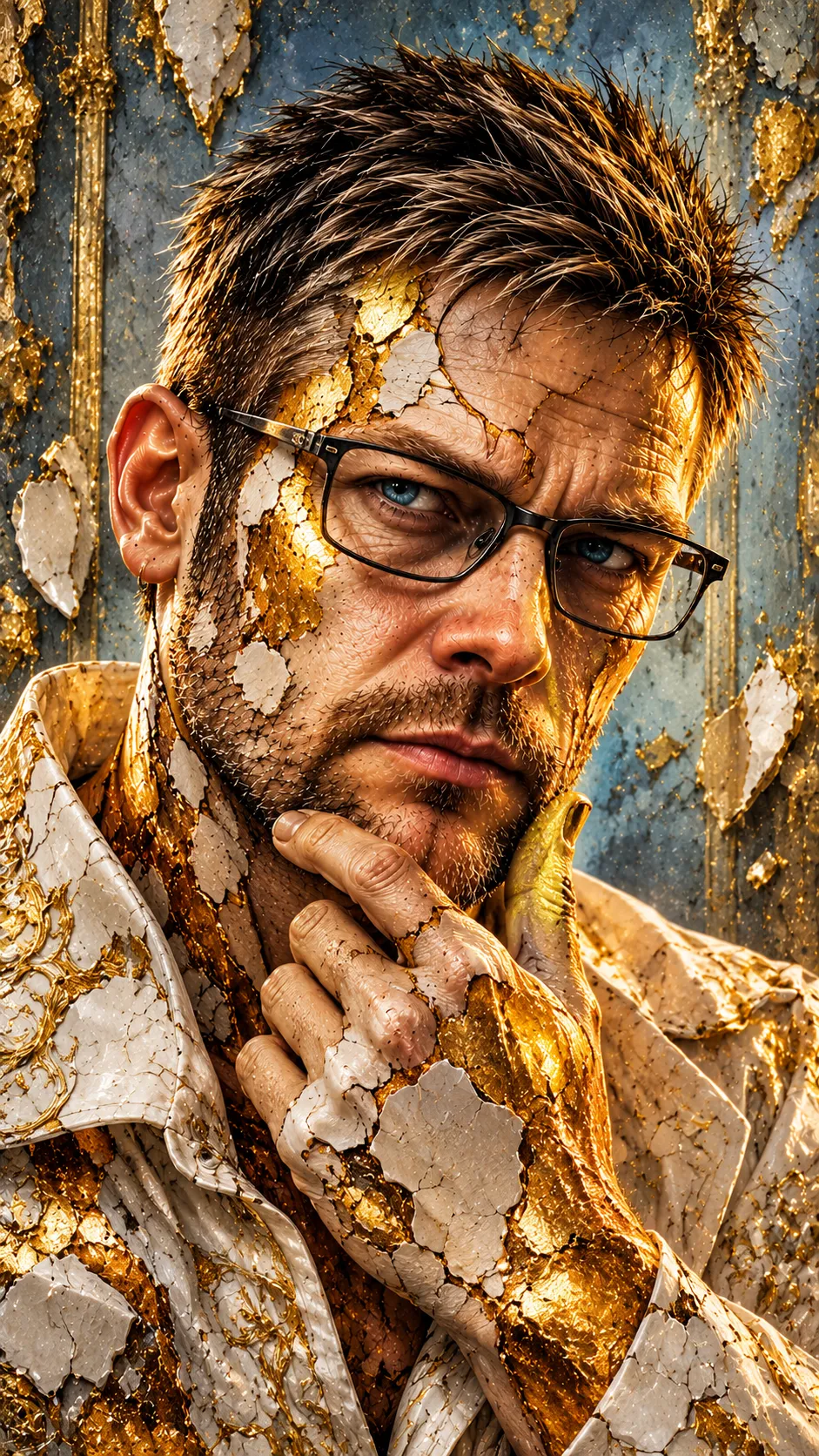 The Golden Intellect: Kintsugi Portrait