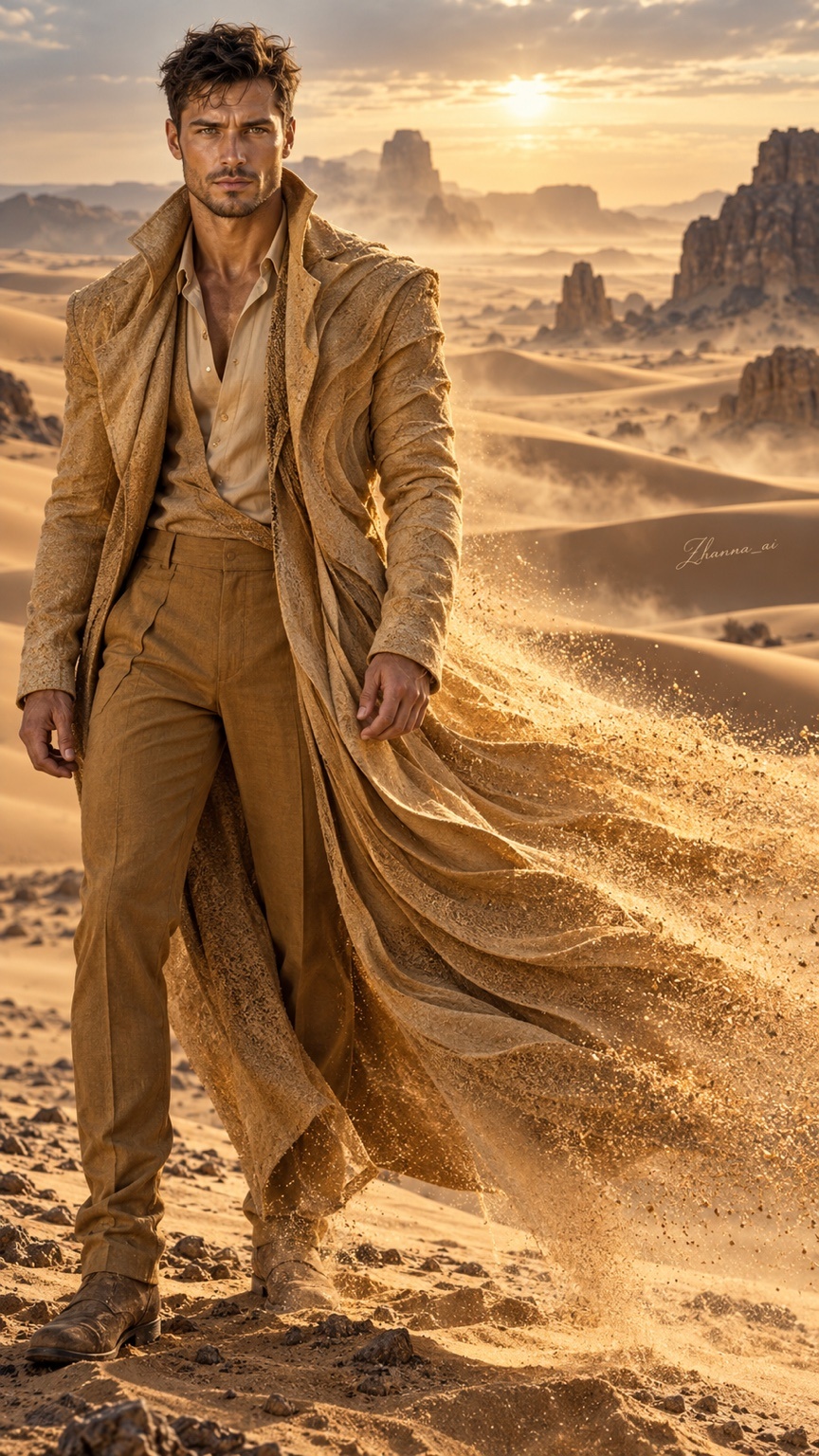 Sculpted by the Desert — Sand and Clay Couture by Zhanna_ai