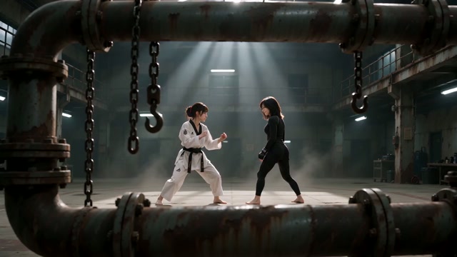 Cinematic Taekwondo vs. MMA Fight Scene