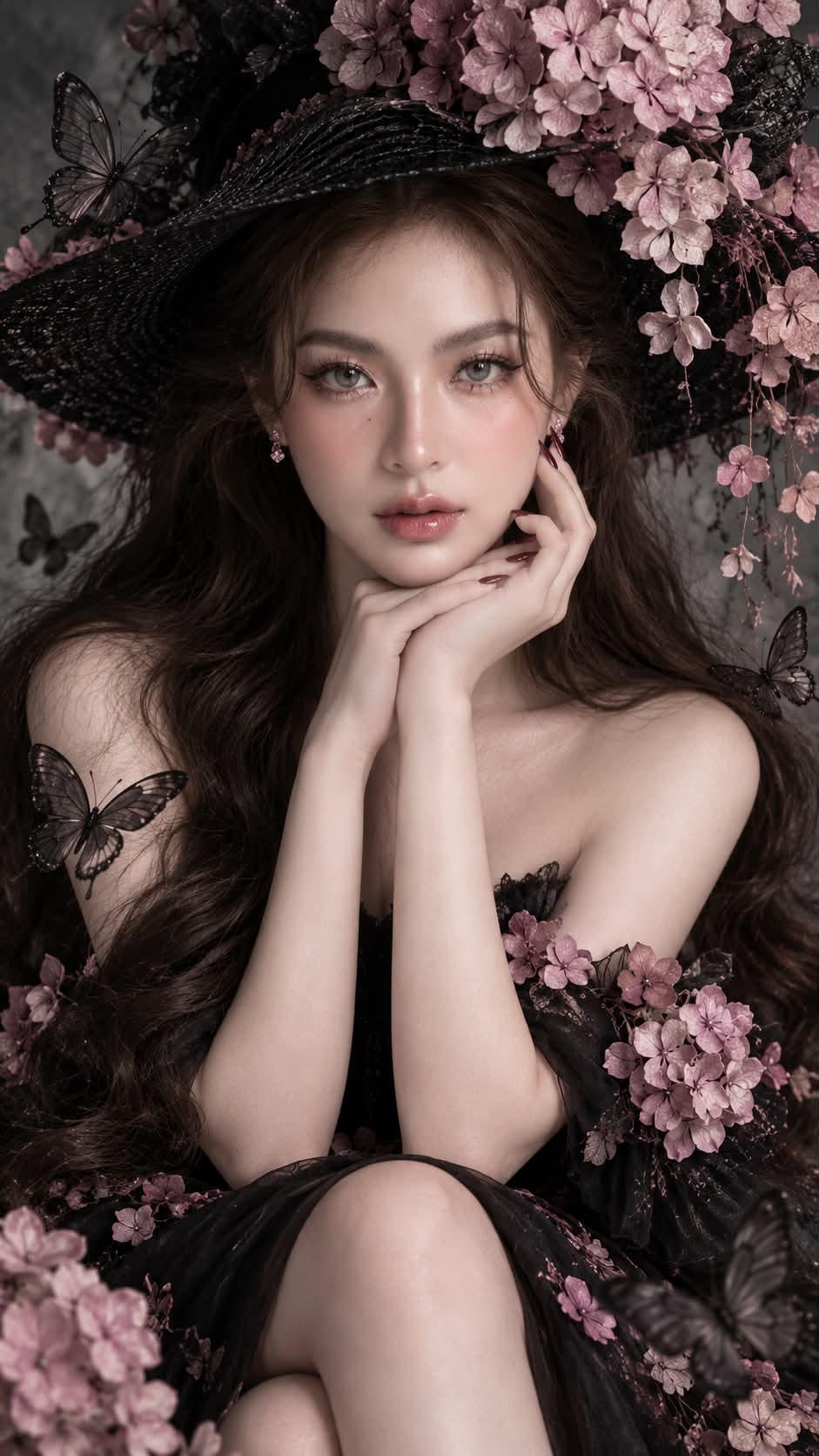 Hydrangea Couture Fashion Editorial Portrait output 6