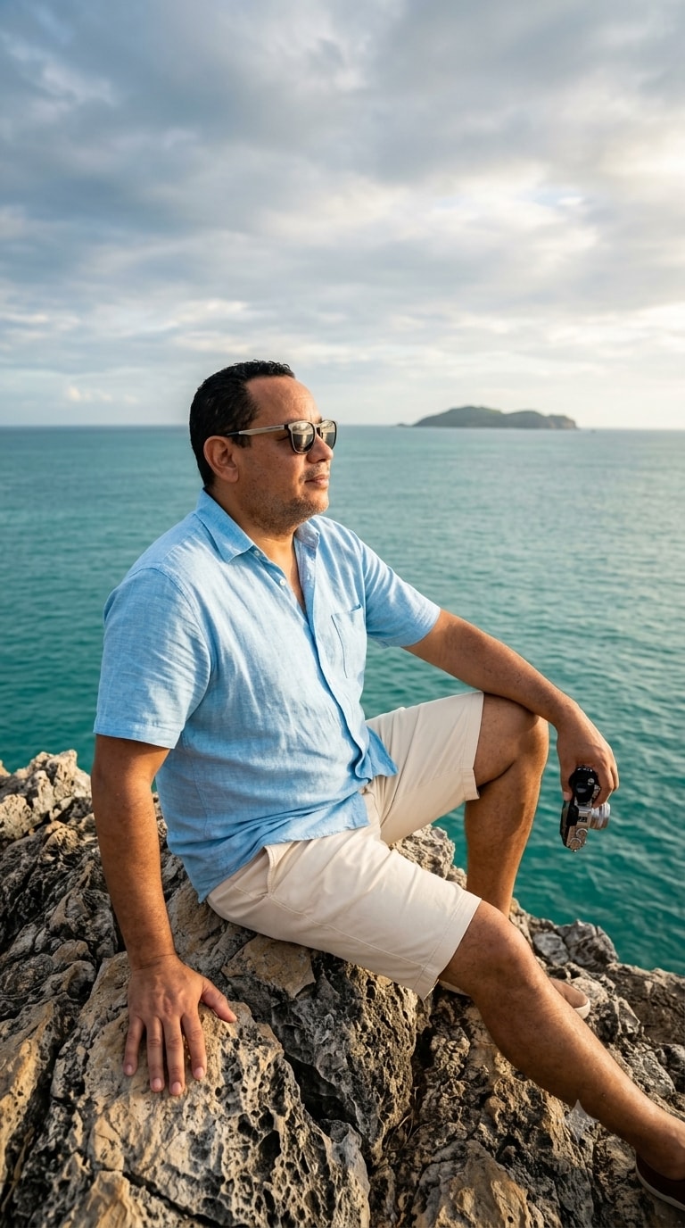 Cinematic Cliffside Travel Portrait