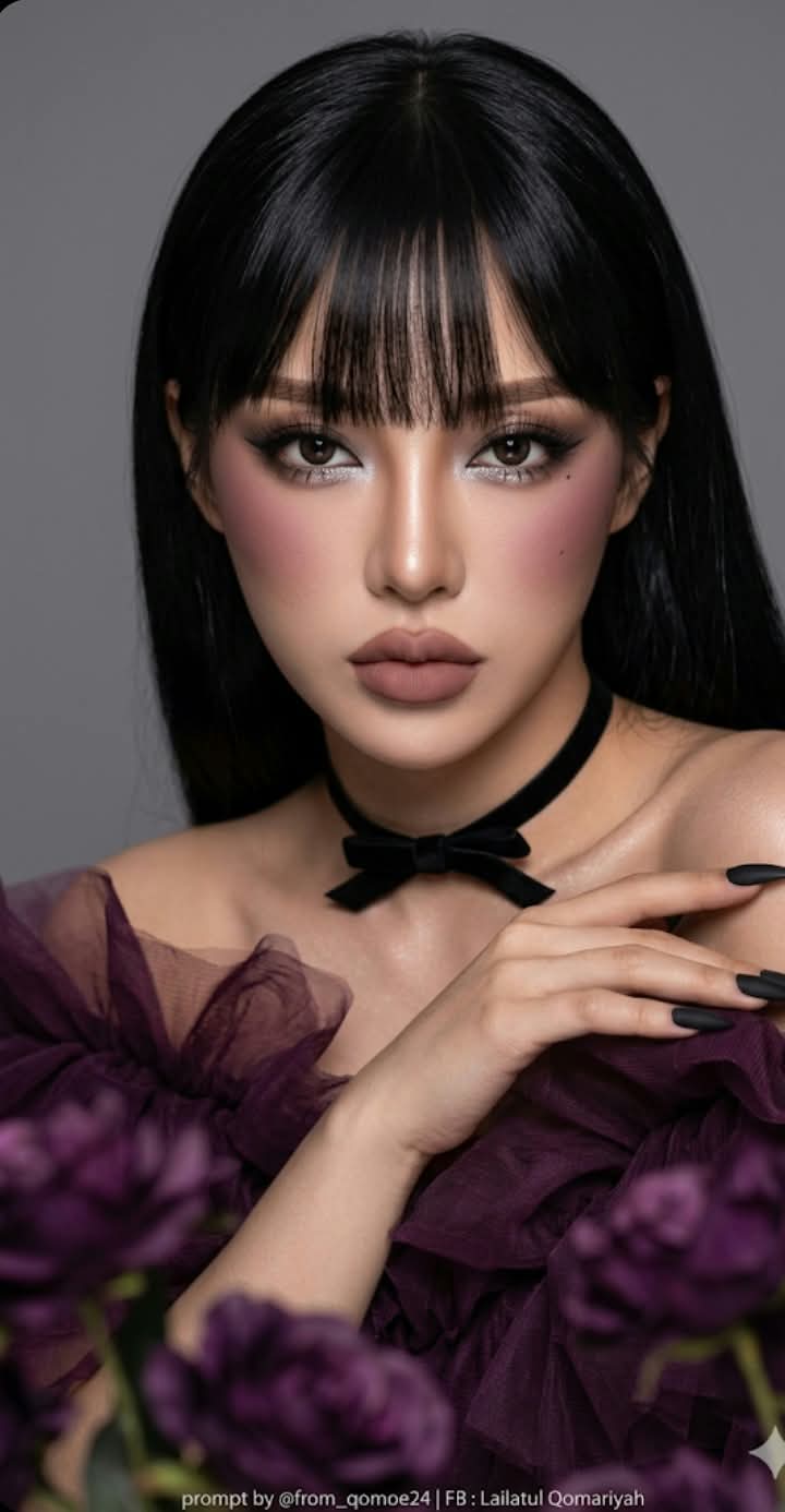 Dramatic Thai Glam Portrait in a Plum Couture Gown output 2