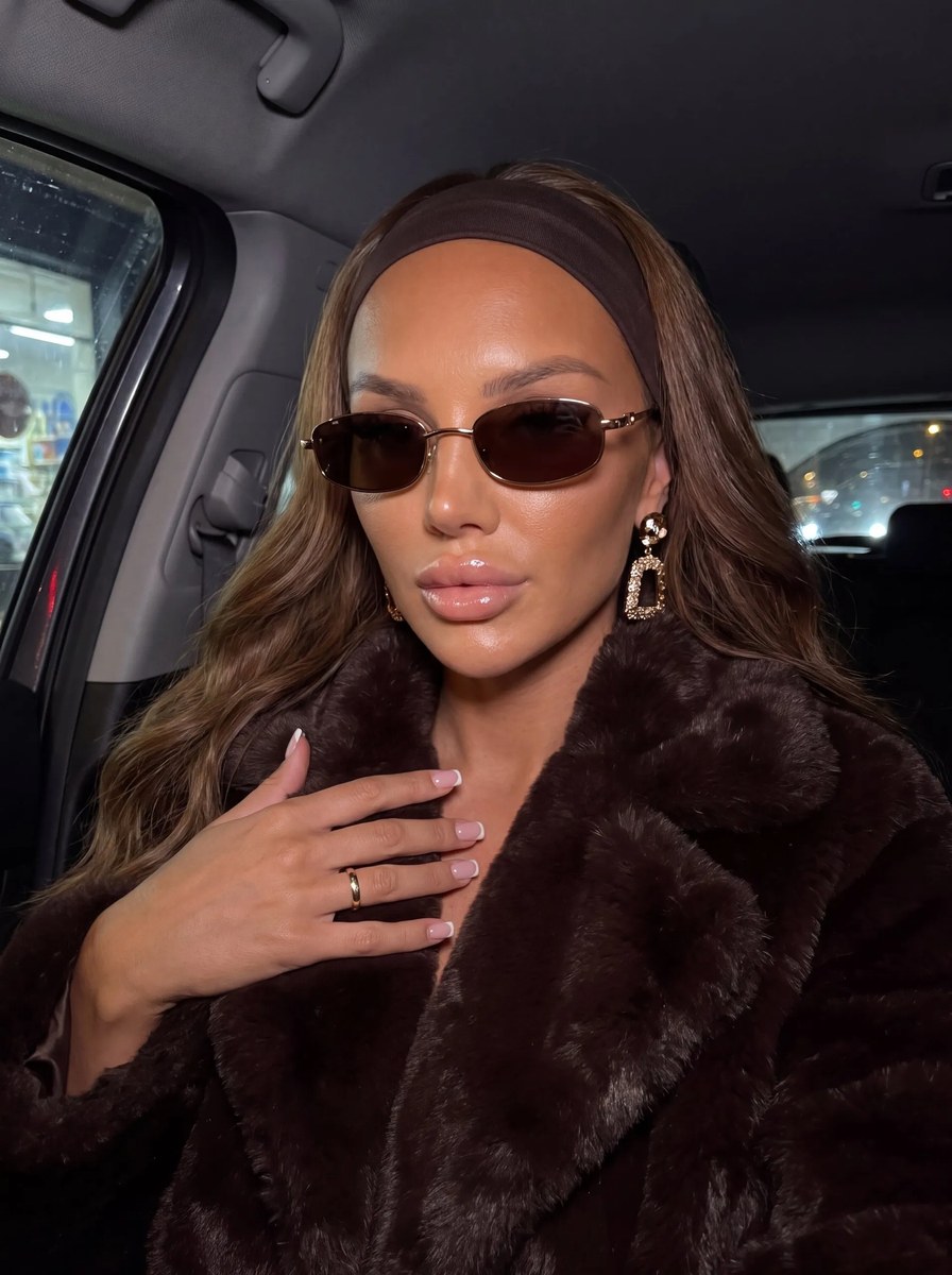 Glamorous Car-Interior Selfie