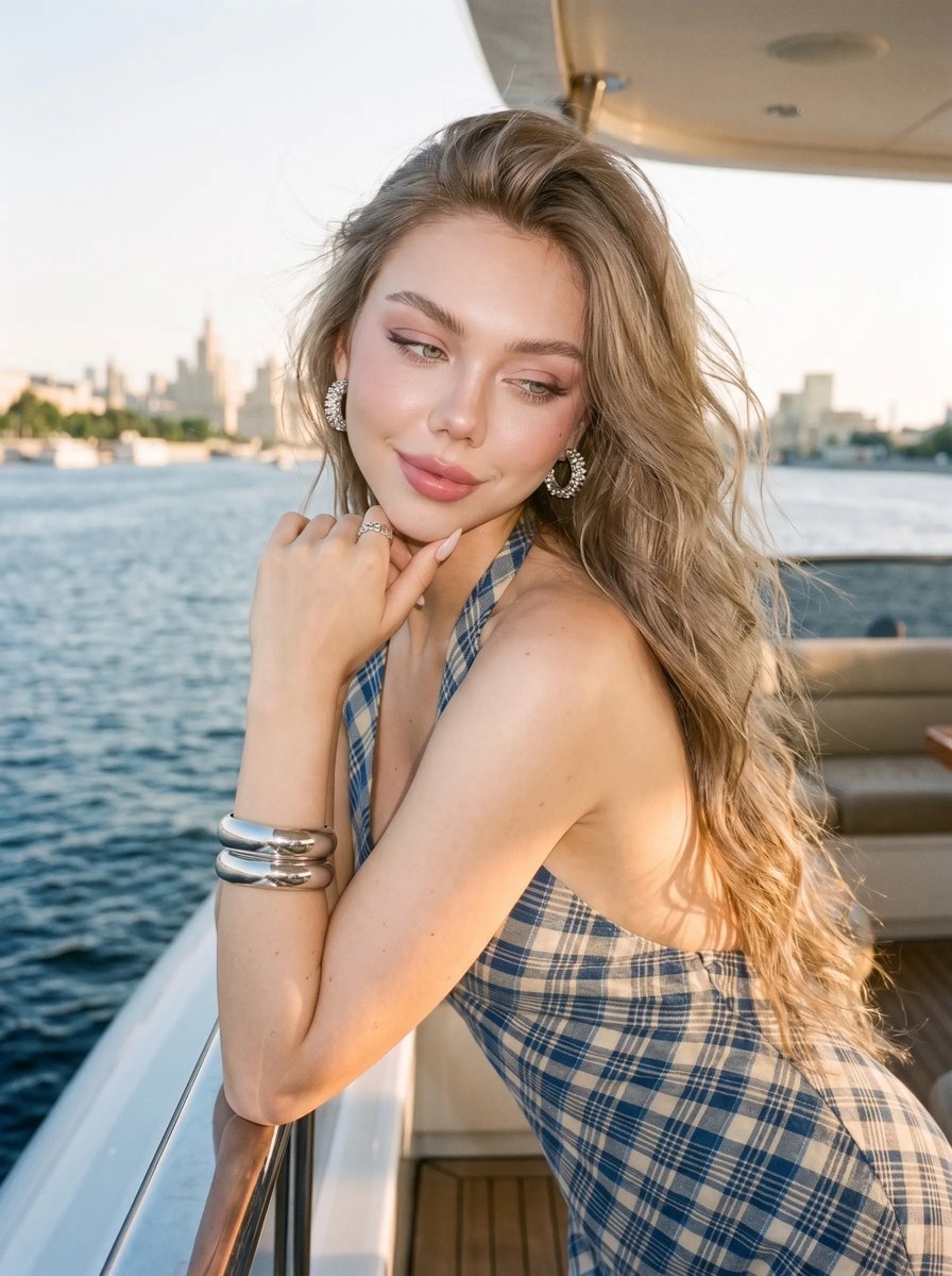 Golden-Hour Yacht Fashion Portrait output 9
